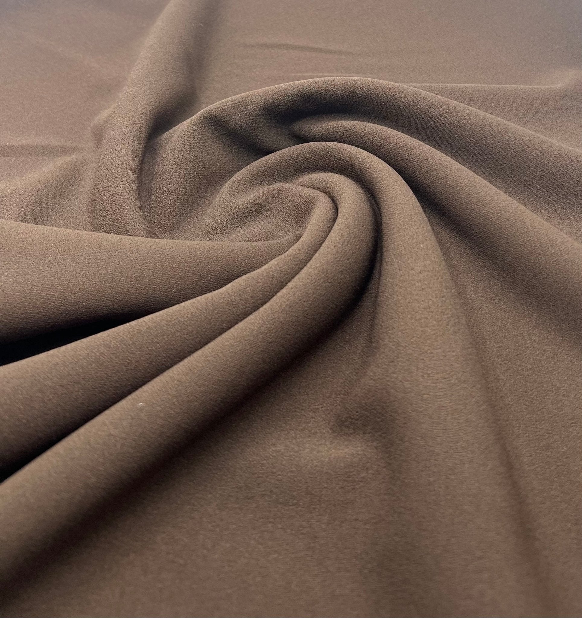 Plain Chocolate Brown Scuba Crepe Stretch Jersey Fabric 4 Way Stretch - T9 Fabrics